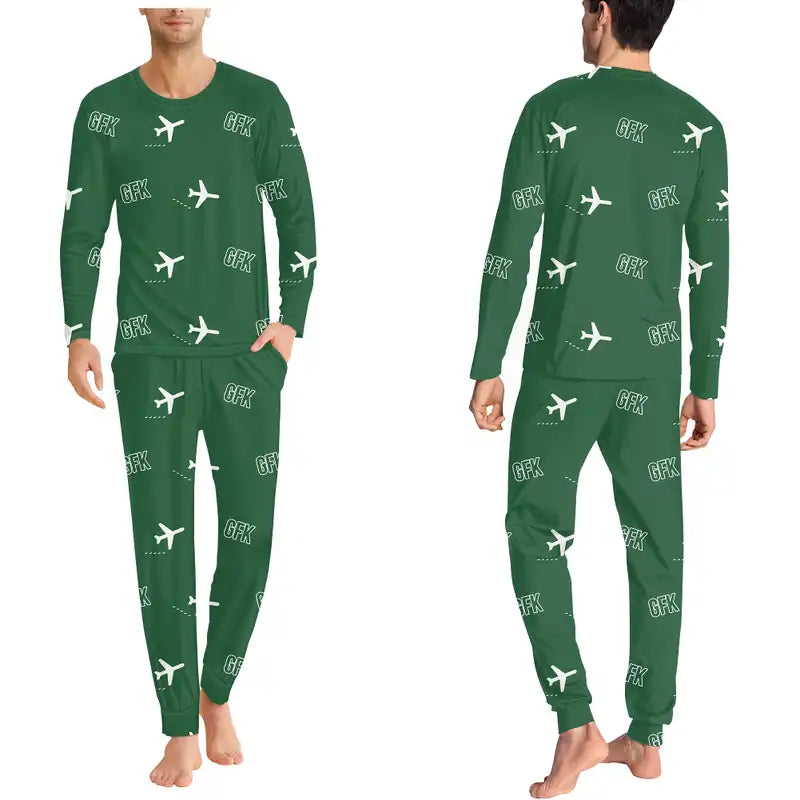 Grand Forks International Airport (GFK) Pajamas - Men Pajamas - Green