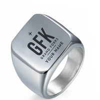 Thumbnail for Grand Forks International Airport (GFK) Rings - Ring - Silver + Name