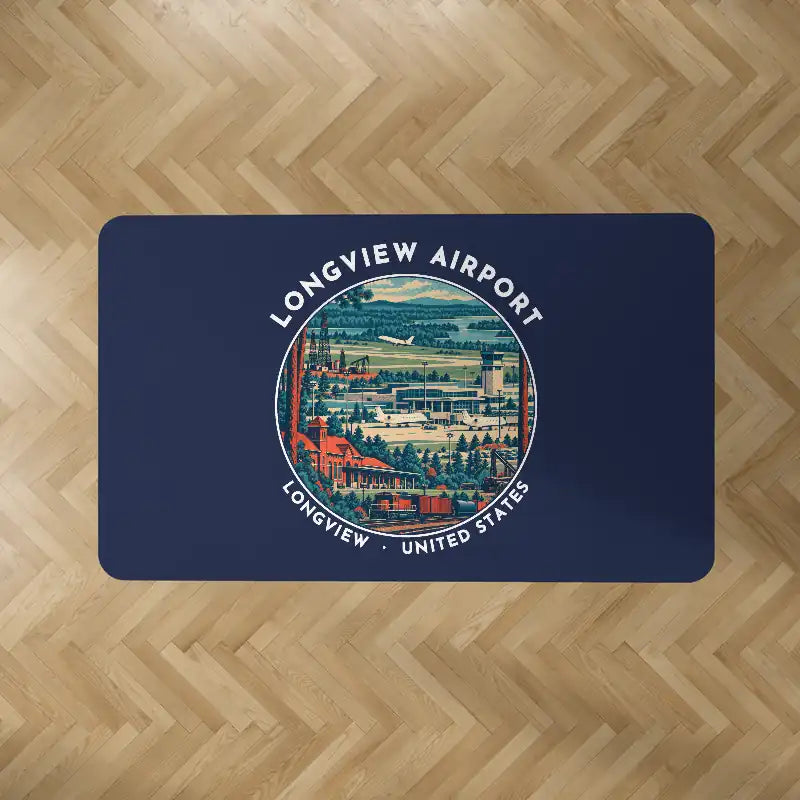 East Texas Regional Airport (GGG) Carpets - Carpet Rectangle - Badge - Dark Blue V2