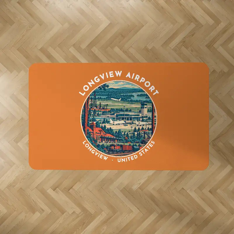 East Texas Regional Airport (GGG) Carpets - Carpet Rectangle - Badge - Orange V2