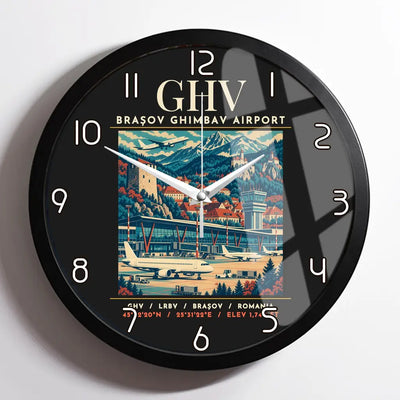 GHV - Poster - Wall Clock Framed - Black