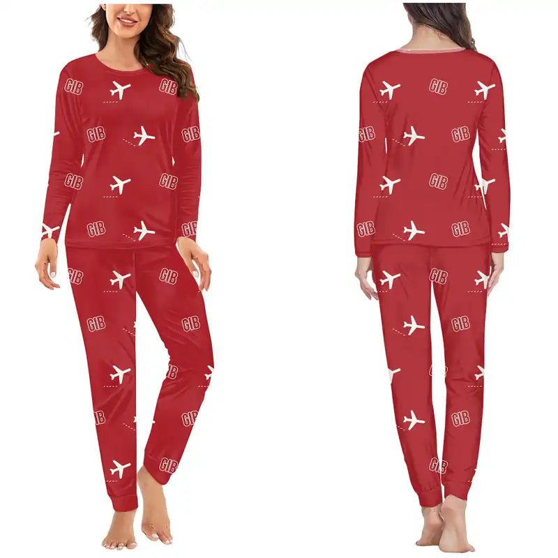 Gibraltar Airport (GIB) Pajamas - Women Pajamas - Red