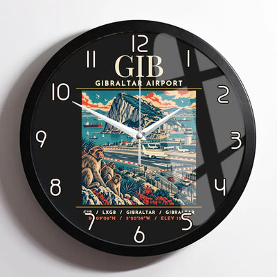 GIB - Poster - Wall Clock Framed - Black