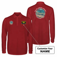 Thumbnail for Rio de Janeiro Galeao Antonio Carlos Jobim Airport (GIG) Premium Polo T-Shirts - Badge + Name - Long Sleeve - Dark Red