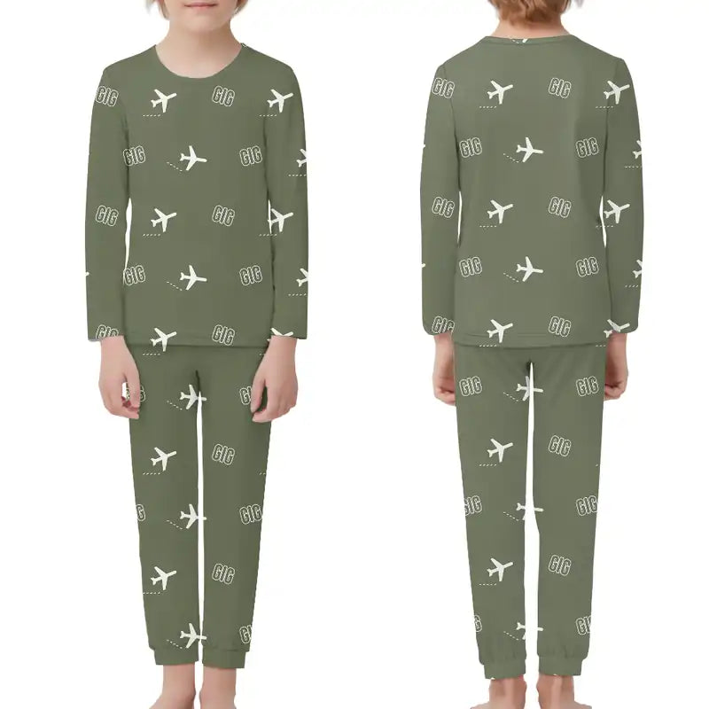 Rio de Janeiro Galeao Antonio Carlos Jobim Airport (GIG) Pajamas - Children Pajamas - Green Army