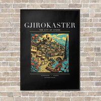 Thumbnail for GJIROKASTER - Poster - Canvas Framed - Black