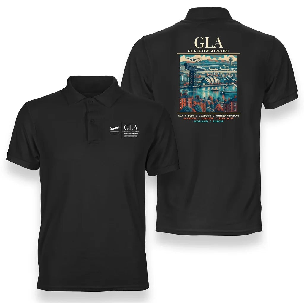 GLA - Poster - Double-Side Polo - Black