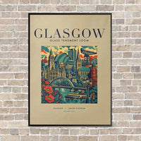 Thumbnail for GLASGOW - Poster - Canvas Framed - Beige