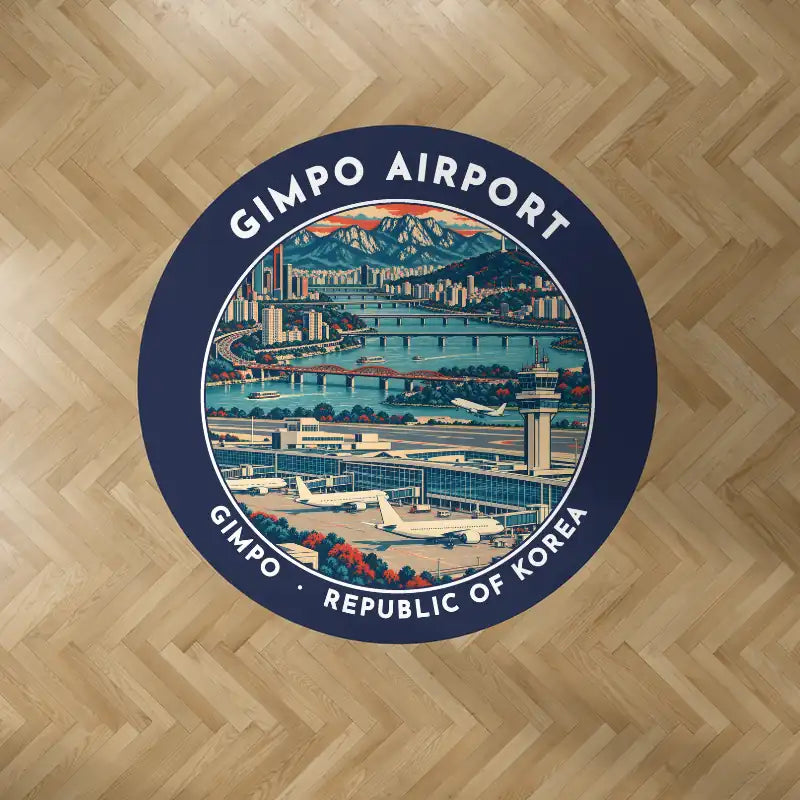 Gimpo International Airport (GMP) Carpets - Carpet Round - Badge - Dark Blue V2