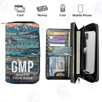 Thumbnail for Gimpo International Airport (GMP) Leather Wallets - Zip Long Wallet - Scene + Name