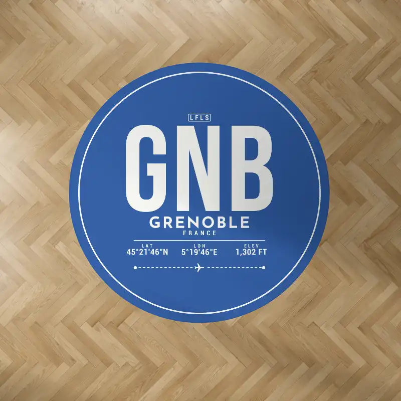 Grenoble-Isère Airport (GNB) Carpets - Carpet Round - ID Tag - Blue V2