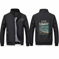 Thumbnail for Grenoble-Isère Airport (GNB) Stylish Jackets - Stand Collar - Poster - Black