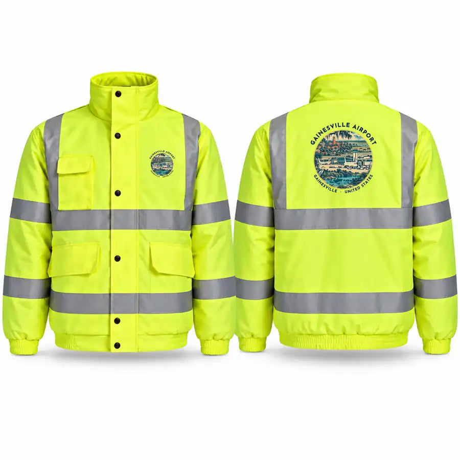 Gainesville Regional Airport (GNV) Reflective Winter Jackets - Badge - Fluorescent Yellow