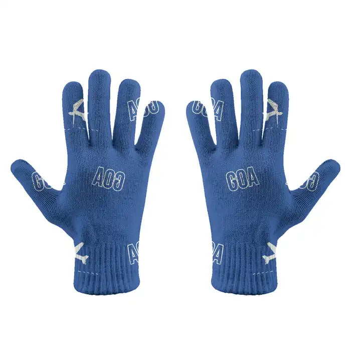 Genoa Cristoforo Colombo Airport (GOA) Gloves - Gloves - Full - Pattern - Blue