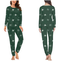 Thumbnail for Nizhny Novgorod Strigino International Airport (GOJ) Pajamas - Women Pajamas - Dark Green