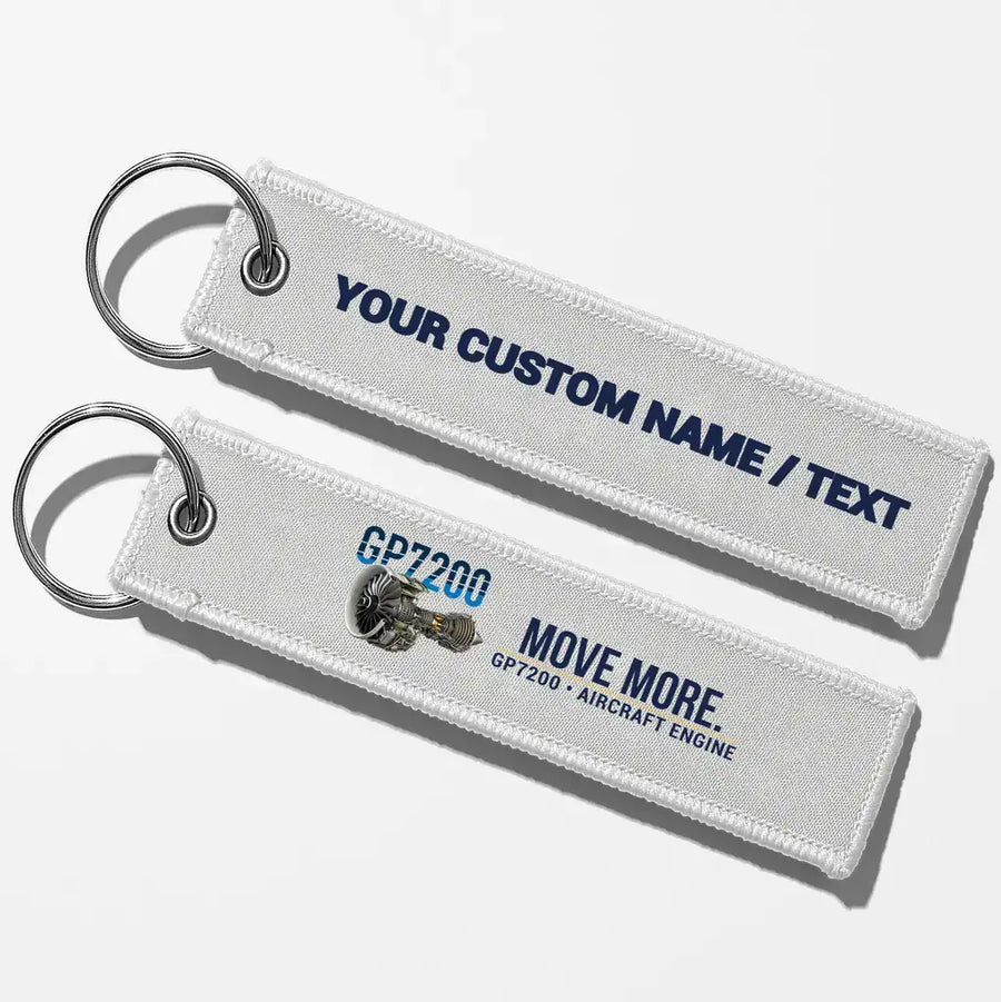 Engine Alliance GP7200 Engine Aviator Key Chains - White - Personalized