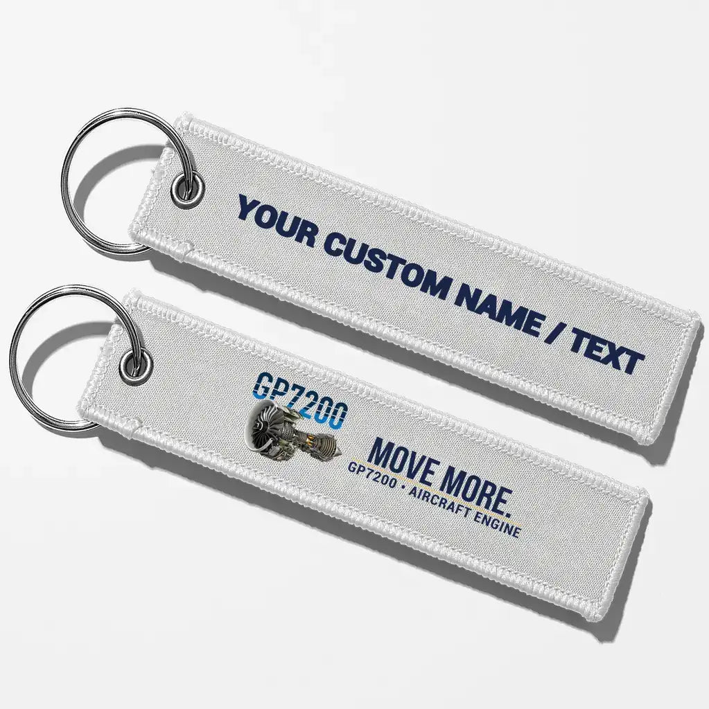 Engine Alliance GP7200 Engine Aviator Key Chains - White - Personalized