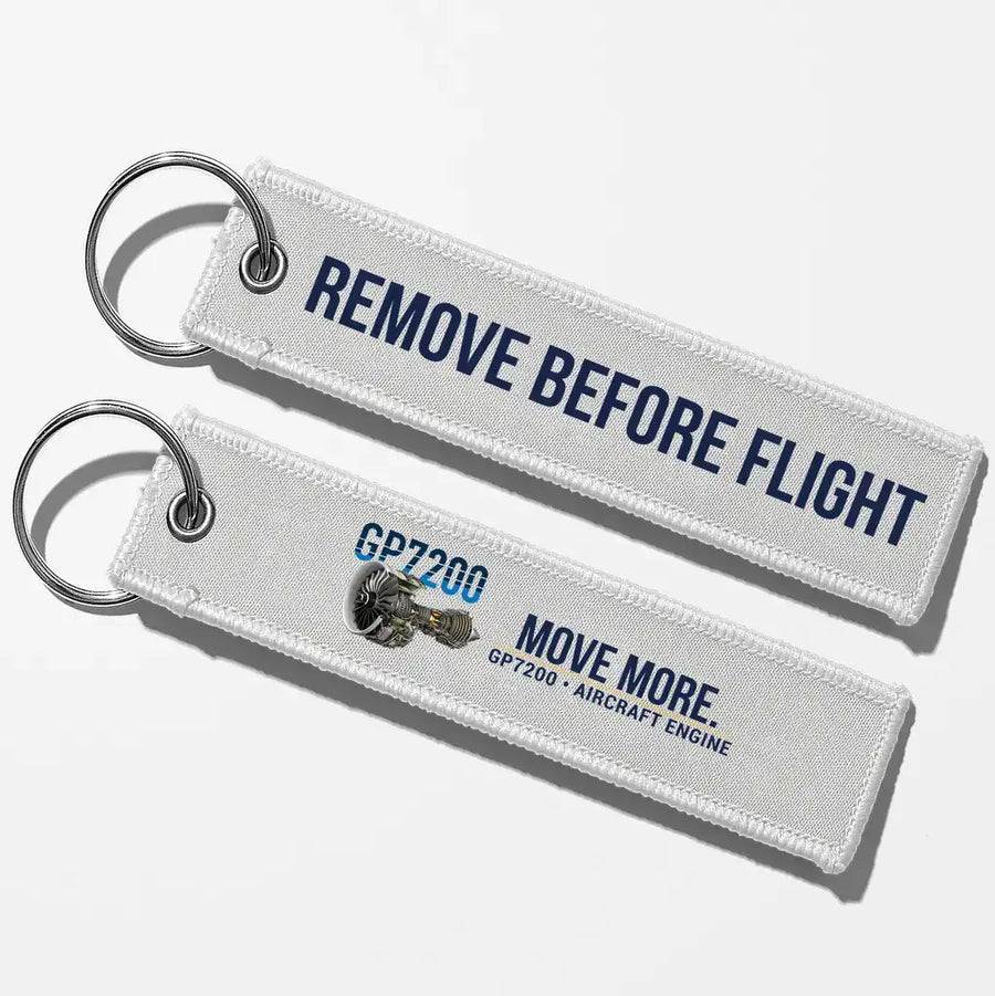 Engine Alliance GP7200 Engine Aviator Key Chains - White - Remove Before Flight