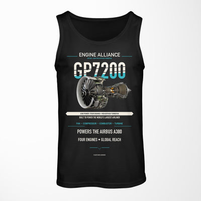 GP7200 design on black tank top