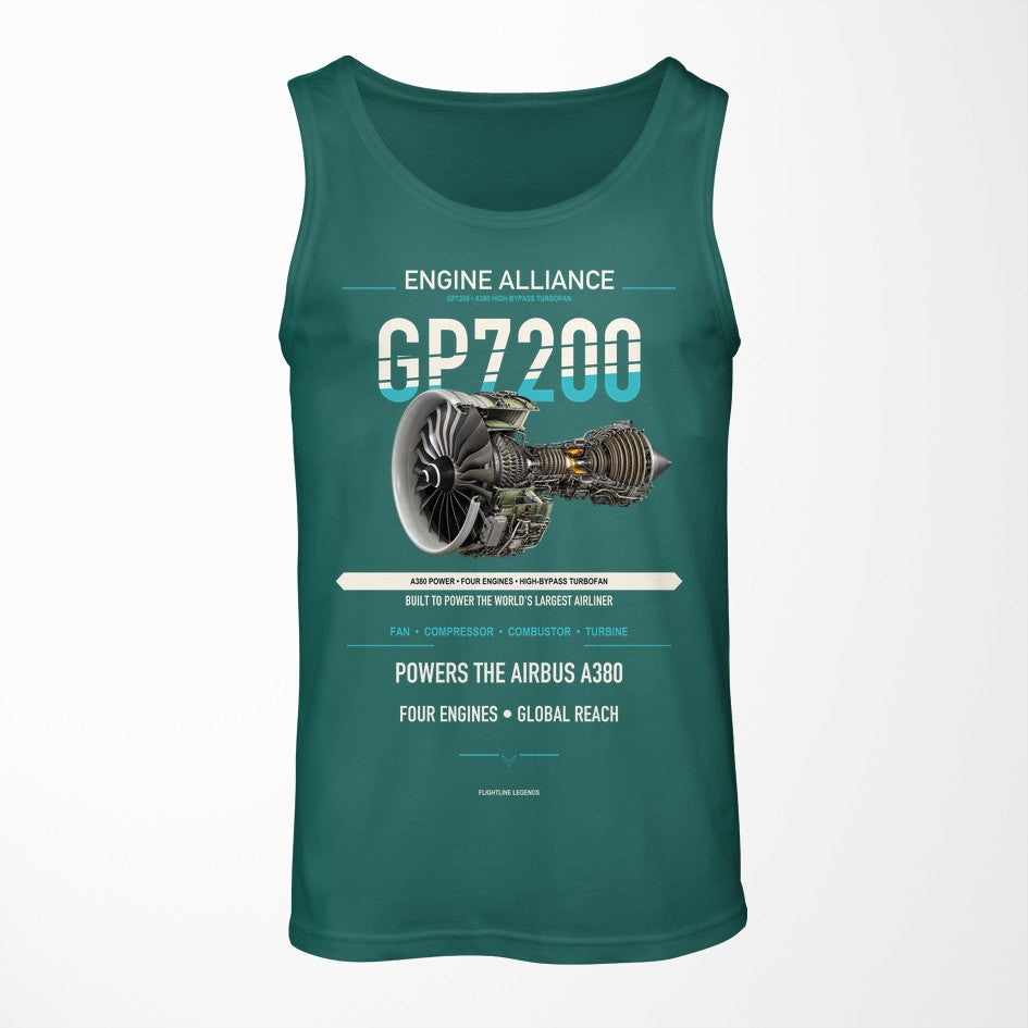 GP7200 design on green tank top