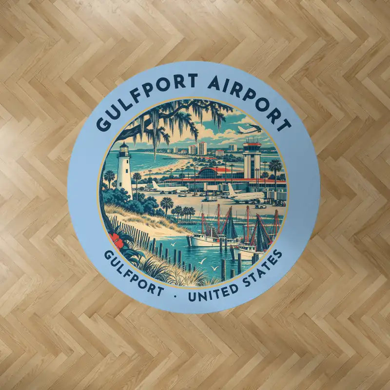 Gulfport–Biloxi International Airport (GPT) Carpets - Carpet Round - Badge - Light Blue V2