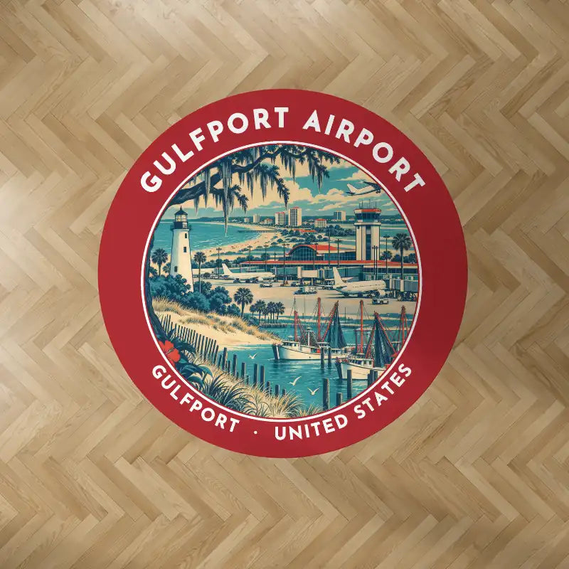 Gulfport–Biloxi International Airport (GPT) Carpets - Carpet Round - Badge - Red V2
