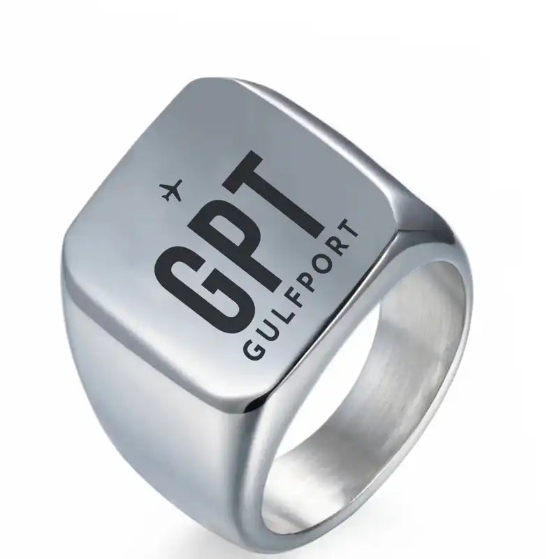 Gulfport–Biloxi International Airport (GPT) Rings - Ring - Silver