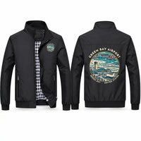 Thumbnail for Green Bay–Austin Straubel International Airport (GRB) Stylish Jackets - Stand Collar - Badge - Black