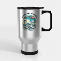 Thumbnail for Green Bay–Austin Straubel International Airport (GRB) Travel Mugs - Badge - Stainless Steel with Holder - Silver