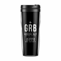 Thumbnail for Green Bay–Austin Straubel International Airport (GRB) Travel Mugs - ID Tag - Plastic (No Holder) - Black