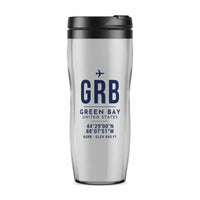 Thumbnail for Green Bay–Austin Straubel International Airport (GRB) Travel Mugs - ID Tag - Plastic (No Holder) - Light Gray