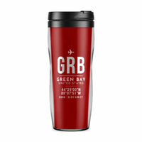 Thumbnail for Green Bay–Austin Straubel International Airport (GRB) Travel Mugs - ID Tag - Plastic (No Holder) - Red