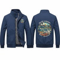 Thumbnail for Groningen Airport Eelde (GRQ) Stylish Jackets - Stand Collar - Badge - Navy Blue