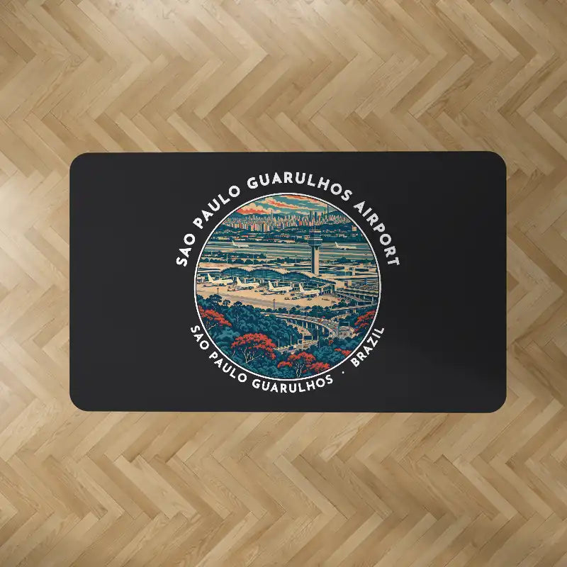 Sao Paulo Guarulhos International Airport (GRU) Carpets - Carpet Rectangle - Badge - Black V2
