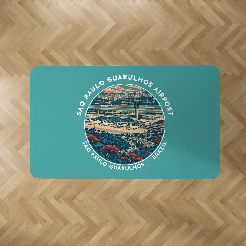 Sao Paulo Guarulhos International Airport (GRU) Carpets - Carpet Rectangle - Badge - Turquoise V2