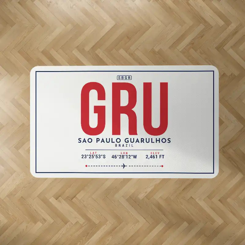 Sao Paulo Guarulhos International Airport (GRU) Carpets - Carpet Rectangle - ID Tag - White V2