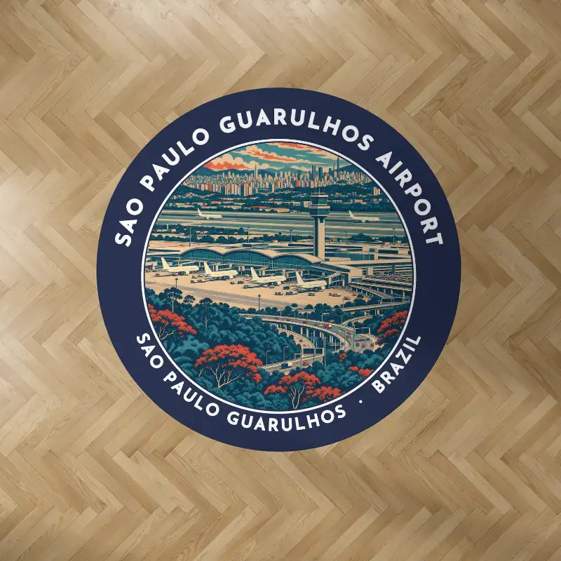 Sao Paulo Guarulhos International Airport (GRU) Carpets - Carpet Round - Badge - Dark Blue V2