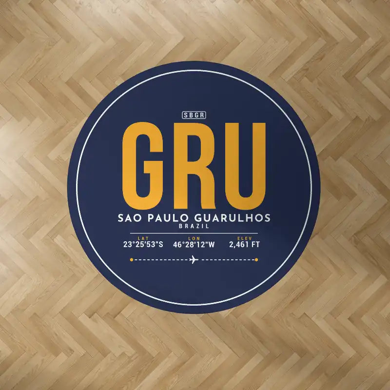 Sao Paulo Guarulhos International Airport (GRU) Carpets - Carpet Round - ID Tag - Dark Blue V2