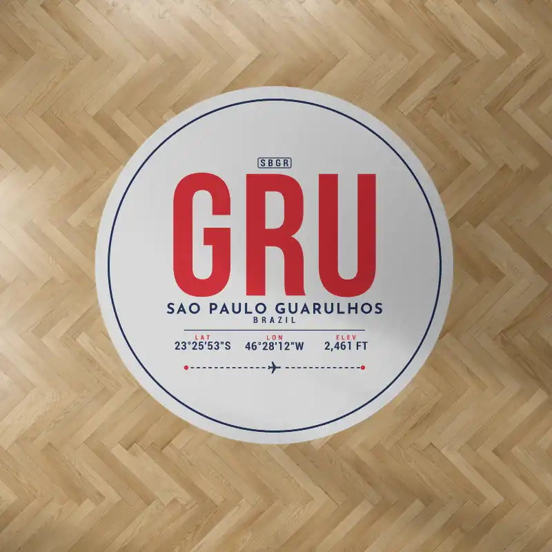 Sao Paulo Guarulhos International Airport (GRU) Carpets - Carpet Round - ID Tag - Light Gray V2