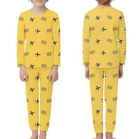 Thumbnail for Sao Paulo Guarulhos International Airport (GRU) Pajamas - Children Pajamas - Yellow
