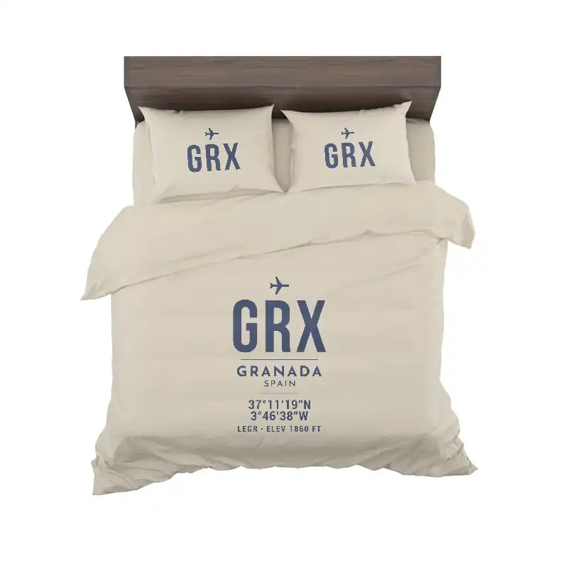Federico García Lorca Granada-Jaén Airport (GRX) Bedding Sets & Blankets - Bedding Set - ID Tag - Beige