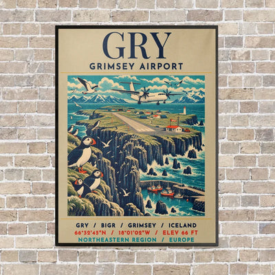 GRY - Poster - Canvas Framed - Beige
