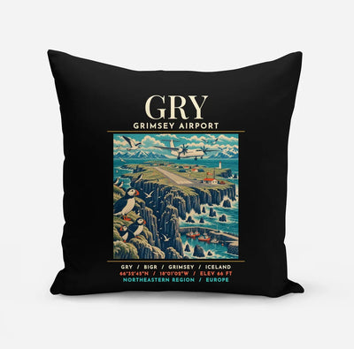 GRY - Poster - Pillow - Black