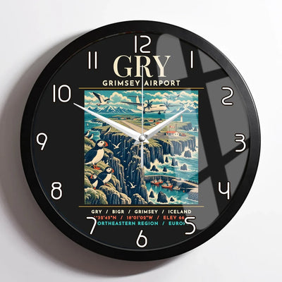 GRY - Poster - Wall Clock Framed - Black
