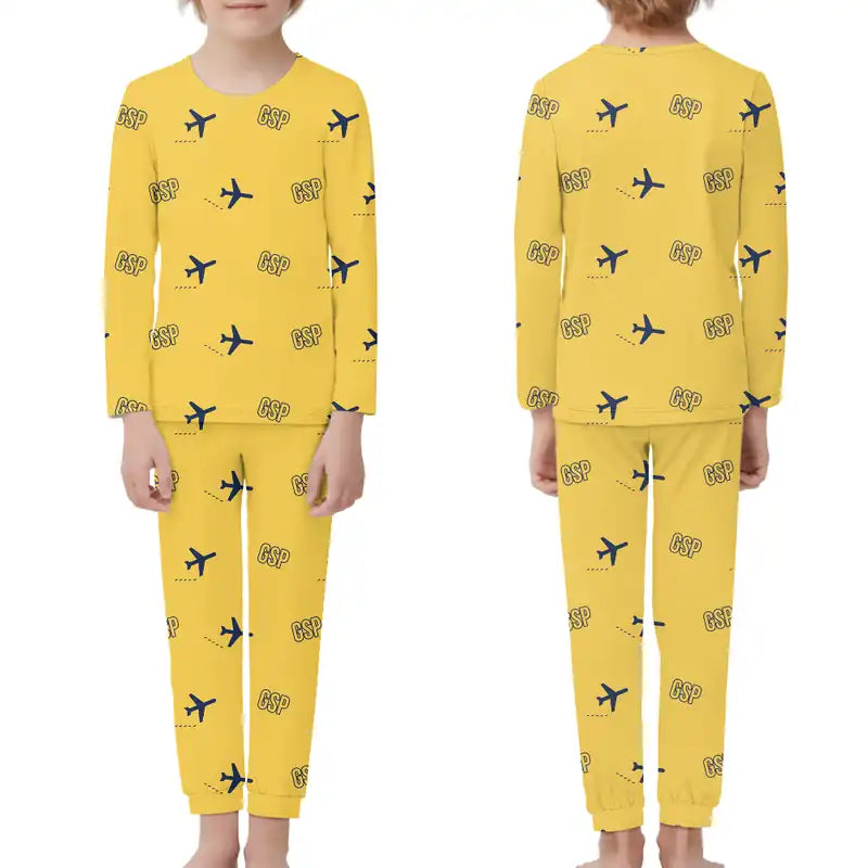 Greenville-Spartanburg International Airport (GSP) Pajamas - Children Pajamas - Yellow