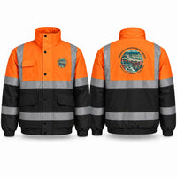 Thumbnail for Greenville-Spartanburg International Airport (GSP) Reflective Winter Jackets - Badge - Orange & Navy