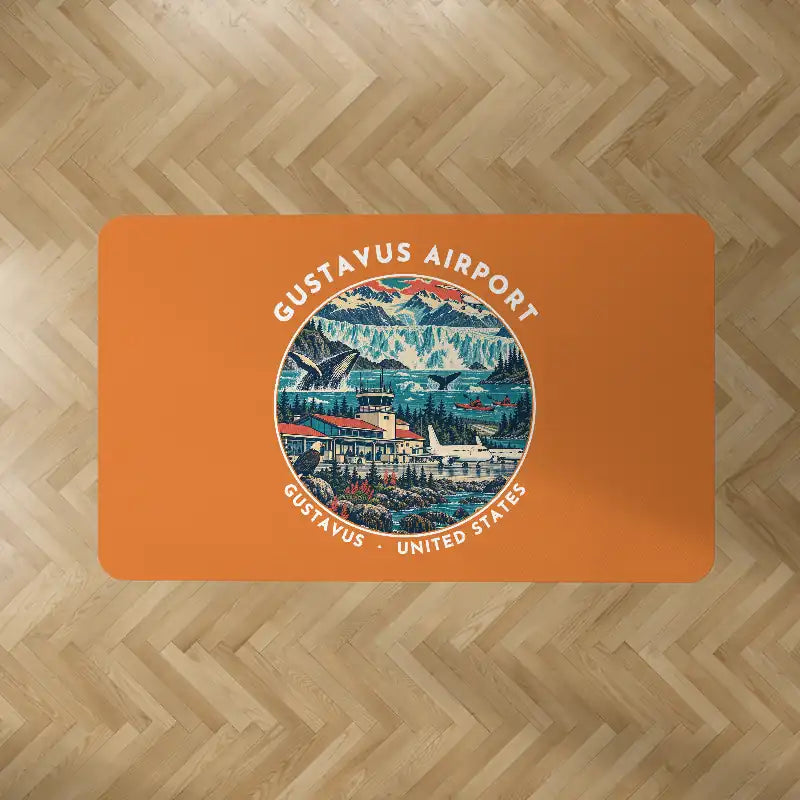 Gustavus Airport (GST) Carpets - Carpet Rectangle - Badge - Orange V2