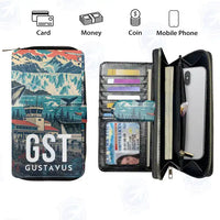 Thumbnail for Gustavus Airport (GST) Leather Wallets - Zip Long Wallet - Scene