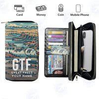 Thumbnail for Great Falls International Airport (GTF) Leather Wallets - Zip Long Wallet - Scene + Name