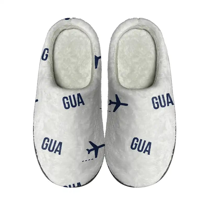 Aeropuerto Internacional La Aurora (GUA) Slippers & Flip Flops - Slippers - Cotton - Pattern - White